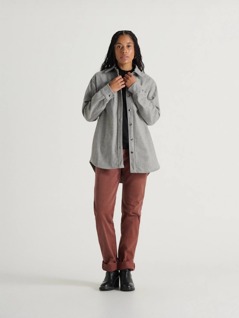 Anian Relaxed Modern Melton Wool Shirt